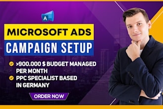 do a full microsoft ads campaign setup for leadgen or ecommerce