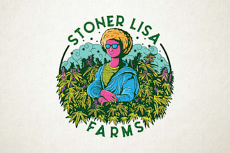 create edgy vintage retro cannabis logo
