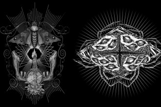 do black and white dark art illustration for your tattoo