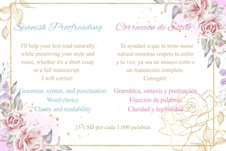 proofread and correct your spanish texts
