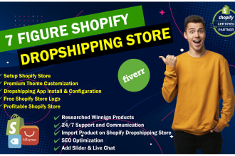 create launch and manage shopify dropshipping store, automated shopify store