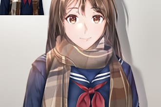 turn your face into potrait anime or sketch drawing