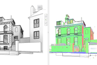 make revit 3d model and drawings from point cloud scan