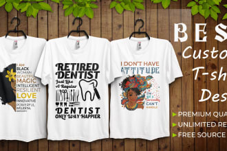 do custom graphic retro vintage and bulk t shirt design for you