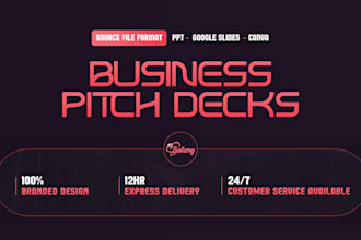 design an investor pitch deck for your startup and business