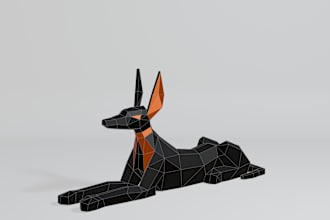 design geometric 3d models of different animals and objects