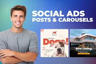 design creative carousel post and social posts for insta fb linkedin twitter