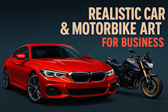 create a realistic car and motorbike art for business