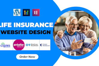 build life insurance website or health insurance website, landing page