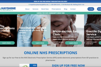 design pharmacy website, store with ecommerce functionality