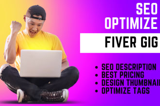 create best fiver gig thumbnail,acount setup and SEO optimize gig description