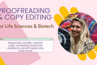 proofread and edit your life science and biotech copy