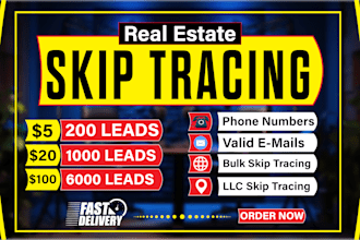 do real estate skip tracing and llc skip tracing in bulk
