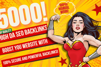 do 5000 high quality SEO backlinks white hat link building improve google rank