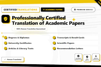 provide professionally certified translation of degree, diploma, and certificate