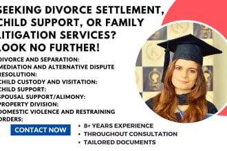 provide divorce settlement, child support, or family litigation services