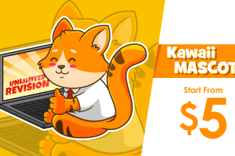 create cute mascot animal logo for your brand