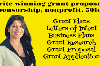 write winning grant proposal, sponsorship, nonprofit, 501c3