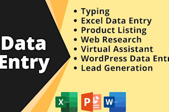 do accurate data entry, copy paste, web scrap, PDF to excel
