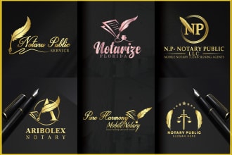 design 2 premium mobile notaries, or notary business signature logo