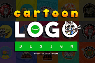 create fun and cool mascot cartoon character logo