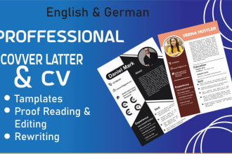 design your cover letter and cv in english and german