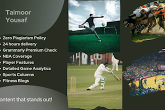 write professional sports articles and fitness blogs with detailed analysis