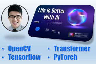 develop ai app with opencv, transformer, tensorflow, pytorch