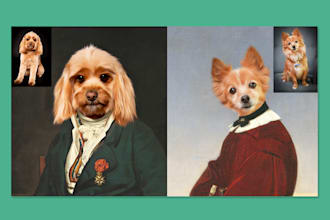 create custom pet portrait, royal, renaissance