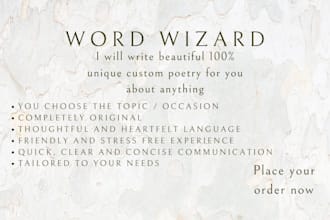 write a custom, heartfelt poem for any occasion