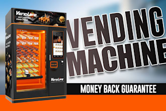 design a 3d vending machine or trade booth creative cosmetic wrap