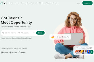 design staffing agency, job board website, recruitment website or job portal