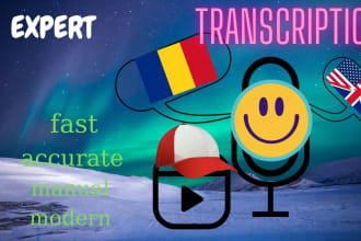 transcribe your text from an audio or video file in english or romanian