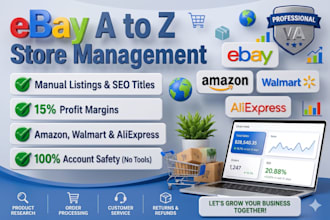 do ebay a to z store management and manual product listing for guaranteed sales