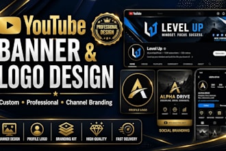 design a professional youtube banner and logo