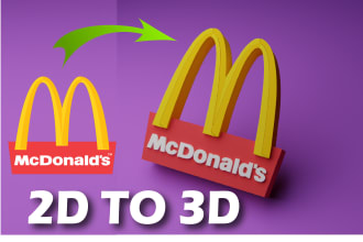 convert 2d logo to 3d for printable stl files with renders
