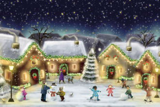 create christmas, winter, snow, holiday illustration