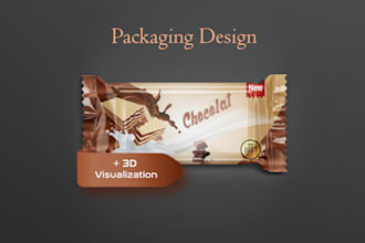 create cereal or chocolate packaging with 3d visualization