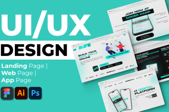 do a website and landing page UI UX design in figma, photoshop, and illustrator