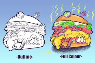 make a food ilustration mutant style
