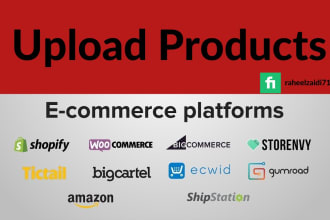 upload products manually or CSV file to your shopify or bigcommerce store