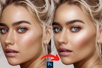 do photoshop portrait retouching, beauty retouching, and face retouching