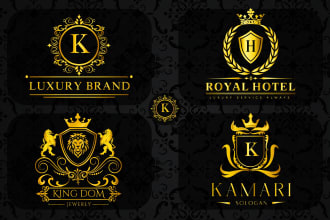 design modern minimalist gold luxury, elegant, heraldic business logo