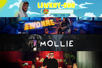 draw cartoon youtube banners, gaming banners