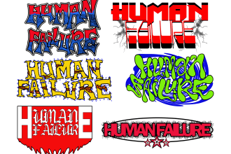 design logo font hardcore band, typeface manual drawing for your band or brand