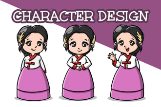 draw 2d cartoon character design for your game or storybook