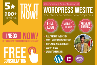 build a wordpress construction, interior, or contractor website
