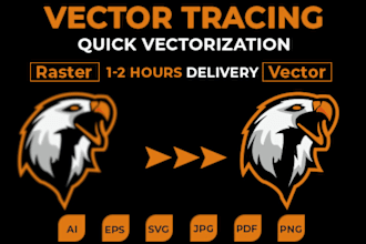 vector tracing or convert to vector in just 2 to 3 hours high quality