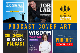 design professional modern podcast cover art or cover logo, album cover art