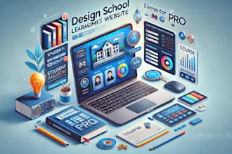 design school lms website with elementor pro